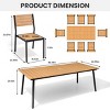Crestlive Products Patio Outdoor Dining Set with Armless Chairs Wooden-Like Top & Aluminum Frame & Umbrella Hole - 3 of 4