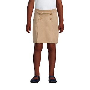 Lands' End Lands' End School Uniform Kids Ponte Button Front Skort - 1 of 4