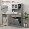 68"H Kitchen Pantry Cabinet with Charging Station, Microwave Stand, 2 Tilt-Out Trash Cabinets & Adjustable Shelves - 2 of 4