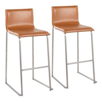 
Set of 2 Mara Upholstered Barstools Stainless Steel - Lumisource