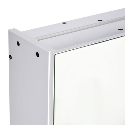 White LED Wall-Mounted Medicine Cabinet with Mirror and USB Charging