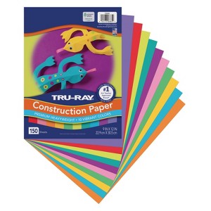 Tru-Ray Construction Paper, 10 Vibrant Colors, 9" x 12", 150 Sheets (Pack of 2) - 1 of 1