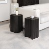 Vynxaria 2-in-1 Irregular MGO End Table - Split Design, 18.11"H, Black - 3 of 4