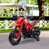 Qaba Kids Motorcycle, 6V Battery Powered Dirt Bike with Training Wheels, Horn & Start Sound, Electric Motorcycle for Kids 3-8 Years, Red - 2 of 4