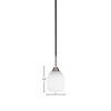 Toltec Lighting Paramount 1 - Light Pendant in  Matte Black/Brushed Nickel with 5" White Linen  Shade - 2 of 2