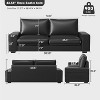 Kayamas 71"/88'' Elegant Faux Leather Sofa couch loveseat Black/Yellow with Side Pockets and Comfortable Cushions - 3 of 4