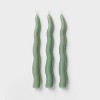 6pk Taper Candle Set Green Wavy - Room Essentials™ - image 3 of 3