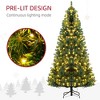 Whisen 7.5' Prelit Artificial Christmas Tree with Realistic Branches, 500 LED Lights and 1346 Tips - Green - 4 of 4