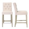 WestinTrends 24" Linen Fabric Tufted Counter Stool (Set of 2) - 4 of 4