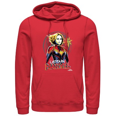 Men's Marvel Captain Marvel Sketch Profile Pull Over Hoodie