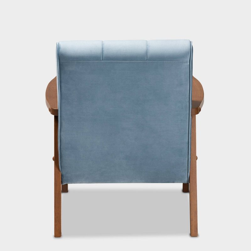 Asta Velvet Upholstered Wood Armchair - Baxton Studio, 5 of 13