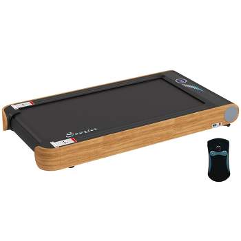 Soozier Walking Pad Under Desk Treadmill with Bluetooth Speaker, Wheels, and Remote Control, 19.75" Wide Running Mat, Wood Look