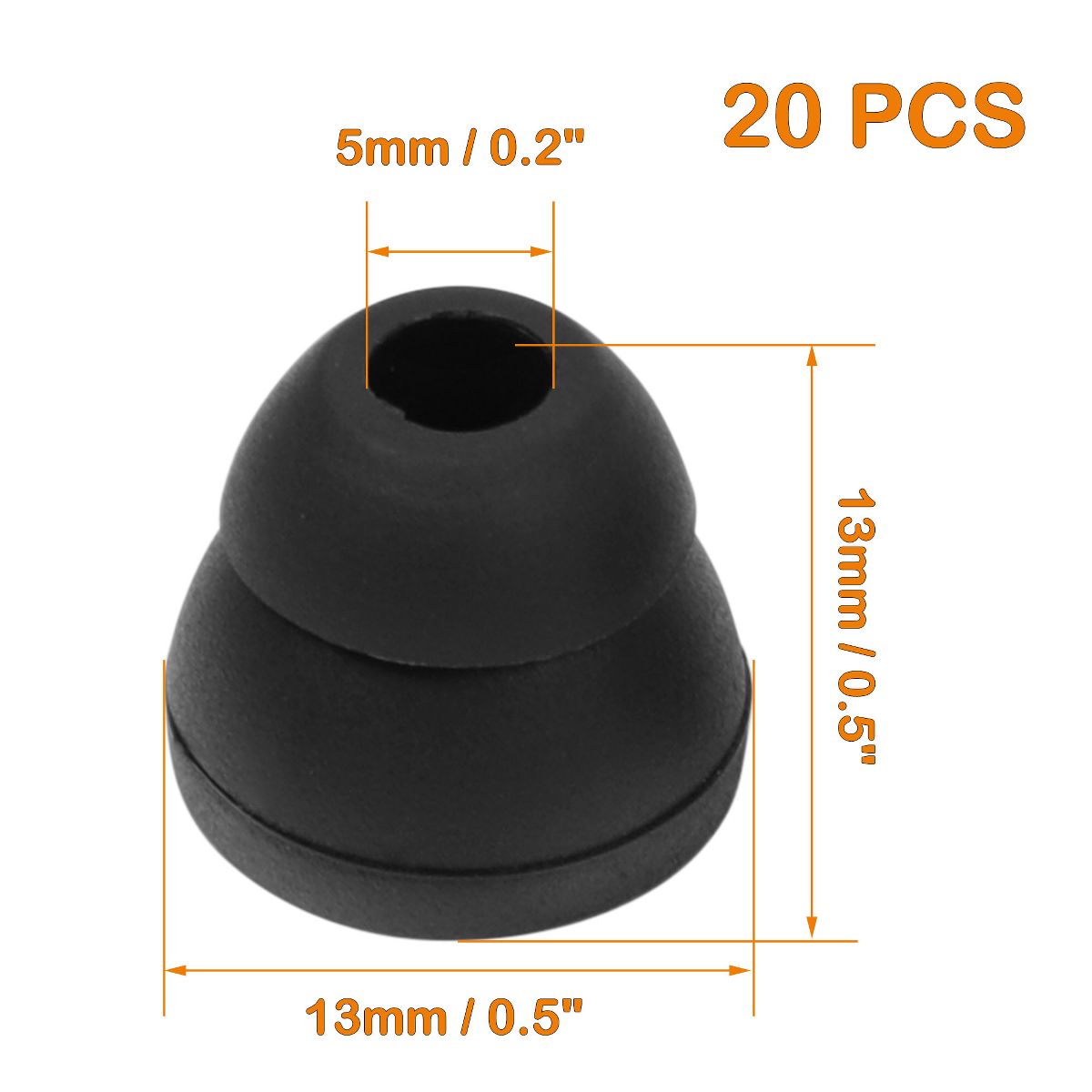 Unique Bargains Soft Silicone Noise Reduction Earbud Tips 13 x 13mm, Black 20 Pcs - thumbnail 4