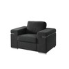 Linen Accent Chair with Removable Cushions, Full Foam Seat and Stainless Steel Legs for Living Room - 2 of 4