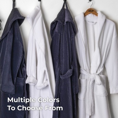 Graphite Plush Shawl Collar Bathrobe, S/M