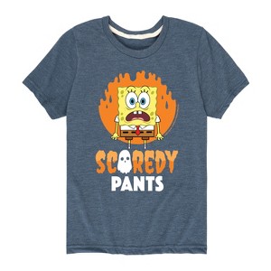 Boys' - SpongeBob SquarePants - SpongeBob Scaredy Pants Short Sleeve Graphic T-Shirt - 1 of 4