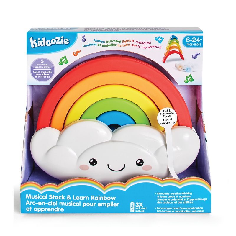 Kidoozie Musical Stack & Learn Rainbow, Stacking Activity Toy for Infants and Toddlers 6-24M with Motion Activated Lights and Sounds, 2 of 8