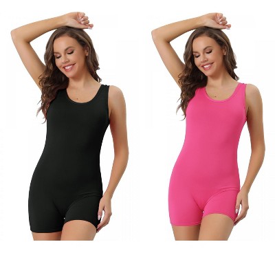 Allegra K Women's Tummy Control U Back Butt Lifter Shorts Sculpting Full Bodysuits 2 Packs