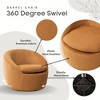 31'' Teddy Fabric Barrel Swivel Accent Chair with Metal Base, Plush Cushion and Rounded Back for Living Room - 2 of 4