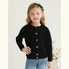Clearlove Girls' Classic Cable Knit Button Front Cardigan Round Neck Chunky Sweater Jacket for School & Play - 2 of 4