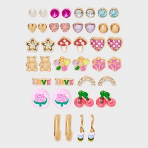 Girls' 20pk Flowers Earring Set - art class™: Nickel-Free, Iron, Acrylic, Hoop & Stud Styles - 1 of 3