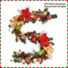 6 Ft Pre-Lit Christmas Garland with Poinsettias & Ball Ornaments, Prelit Xmas Decor for Mantle Fireplace Stair Railing Holiday Decor - 2 of 4