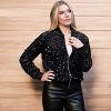 Anna-Kaci Sparkly Sequin Jacket Glitter Long Sleeves Zip Up Bomber Velvet Jacket - 3 of 4