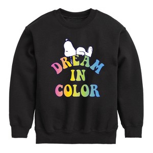 Boys' - Peanuts - Dream In Color Graphic Long Sleeve Fleece Sweatshirt - 1 of 4