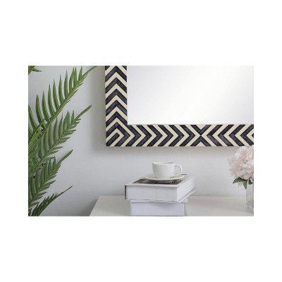 Chevron Hand Painted Rectangular Frameless Vanity Mirror