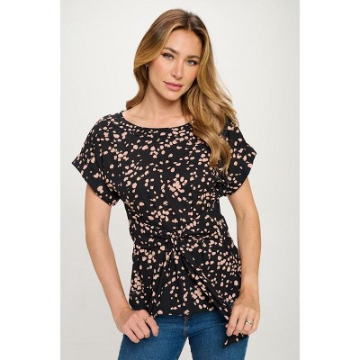 WEST K Women's Bailey Tie Front Dolman Blouse