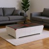 HomeRoots 64" Silver Navy Blue And Red Union Jack Aviator Coffee Table - 2 of 4