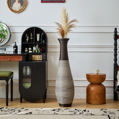 NicBex Designer Floor Vases,  Artificial Rattan High Flower Stand,  Large Elegant Standing Vase for Living Room Hallway Bedroom