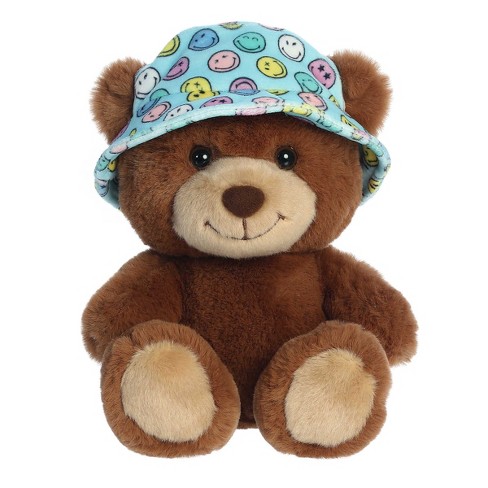 Aurora Small Bucket Hat Bear Smiley World Vibrant Stuffed Animal