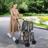 Tangkula 4-in-1 Double Pet Stroller w/ Detachable Carrier Travel Carriage for Cats - 2 of 4