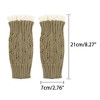 INSPIRE CHIC Women's Knit Lacework Wrist Thumb Hole Half Finger Sleeves Gloves for Christmas Windproof 1 Pair - 2 of 4