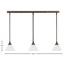 Toltec Lighting Any 3 - Light Chandelier in  Bronze with 7" Gold Ice Shade - 2 of 2