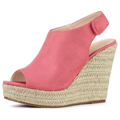 Allegra K Women's Espadrille Platform Heeled Wedges Sandals
