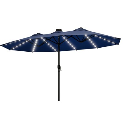 Sevobal Patio Umbrellas Outdoor Double Sided Twin Patio Umbrella Crank, Large Size for Poolside Garden, Lawn, Backyard, Blue, 181.1“*106.2"*94.5"