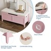 Wooden Storage Chest with Seat Cushion, Storage Chest with 2 Safety Hinges, Entryway Bench - 3 of 4