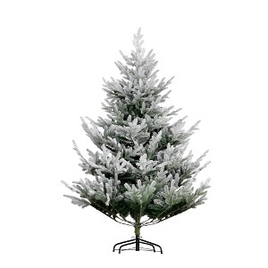 HOMCOM 6 FEET Artificial Christmas Tree, Pine Hinged Xmas Tree with 795 Realistic Branches, Steel Base, Auto Open, Green - 1 of 4