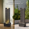 Teamson Home 38" Metal Fiberglass and Polyresin Cascading Ridged Water Fountain Dark Gray - 4 of 4