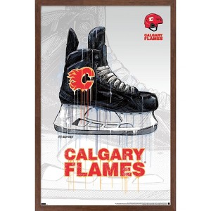 Trends International NHL Calgary Flames - Drip Skate 21 Framed Wall Poster Prints - 1 of 4