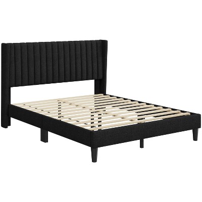 Yaheetech Upholstered Bed Frame with Wing Side