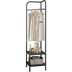 Modern Corner Coat Rack, Space-Saving Metal Clothes Organizer, Freestanding Hall Tree with Shelves for Entryway/Bedroom/Office - 1 of 4