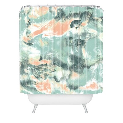 Jacqueline Maldonado Marble Mist Shower Curtain Pink - Deny Designs