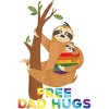 Adult Design By Humans Free Dad Hugs Rainbow Sloth Pride By KangThien T-Shirt - 2 of 2