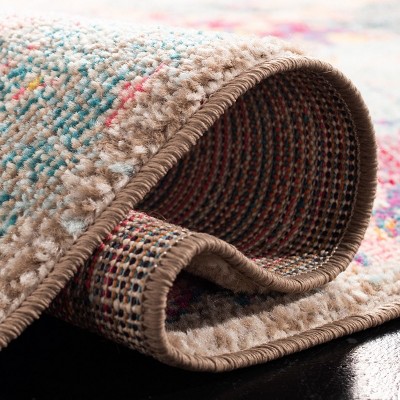 Reversible Blue Synthetic 8' x 10' Easy-Care Area Rug