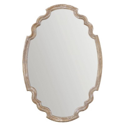 Oval Ludovica Aged Wood Decorative Wall Mirror - Uttermost
