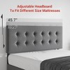 Queen Size Platform Bed Frame with Headboard and 4 Storage Drawers, Wooden Slats Support, Square Stitched Button Tufted, No Box Spring Needed, Noise Free, Easy Assembly, Grey - image 3 of 4