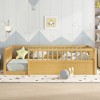 NicBex Twin/Full Kids Floor Toddler Bed Frame with Fence,Modern Toddler Platform Bed for Bedroom,Playroom,Kids Room - 3 of 4